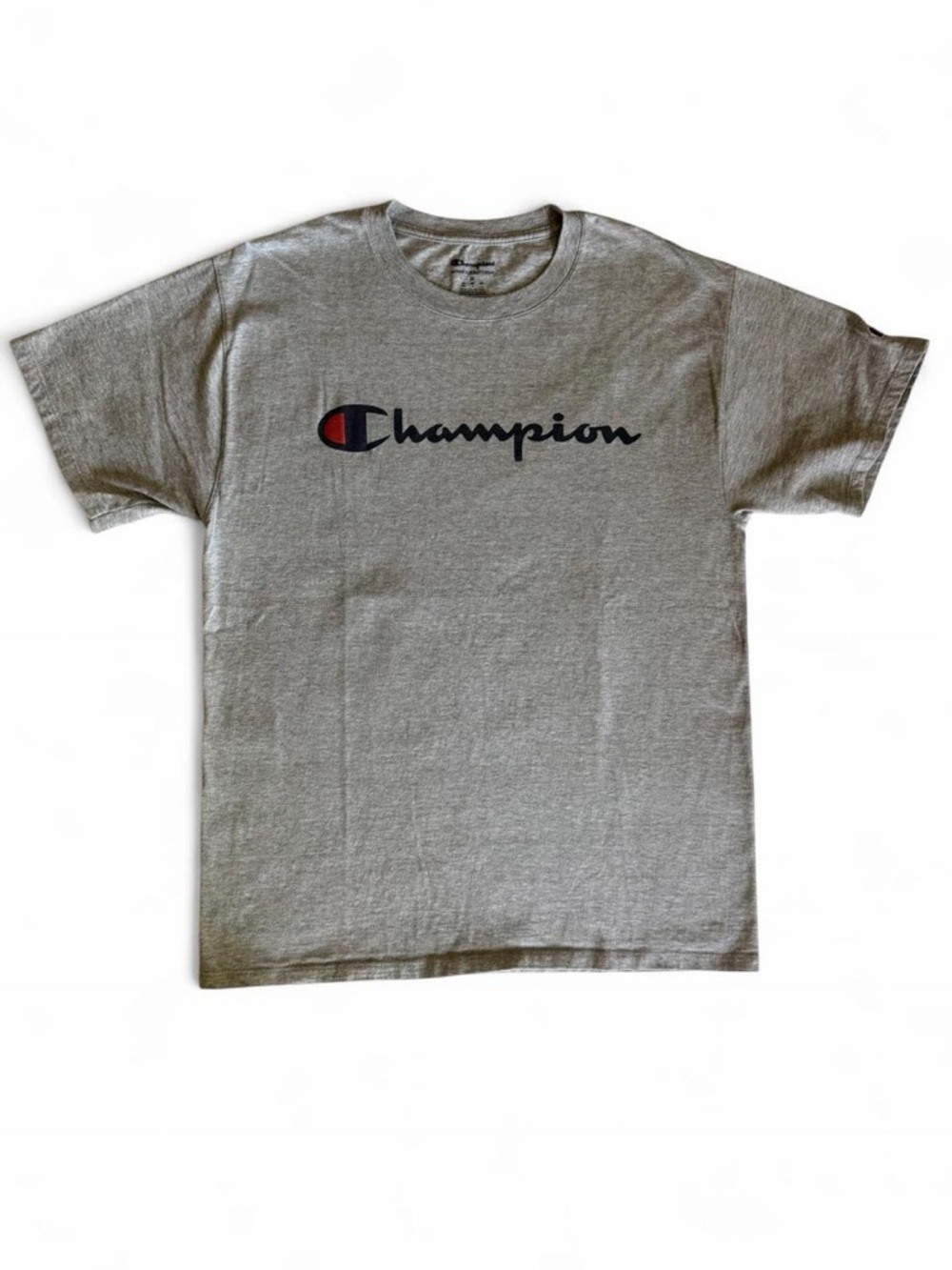 Champion Authentic Athleticwear Script Logo Grey Tee Men’s Medium